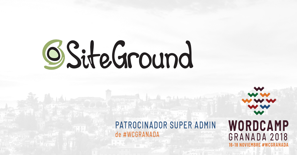 SiteGround - Patrocinador Super Admin de WordCamp Granada 2018